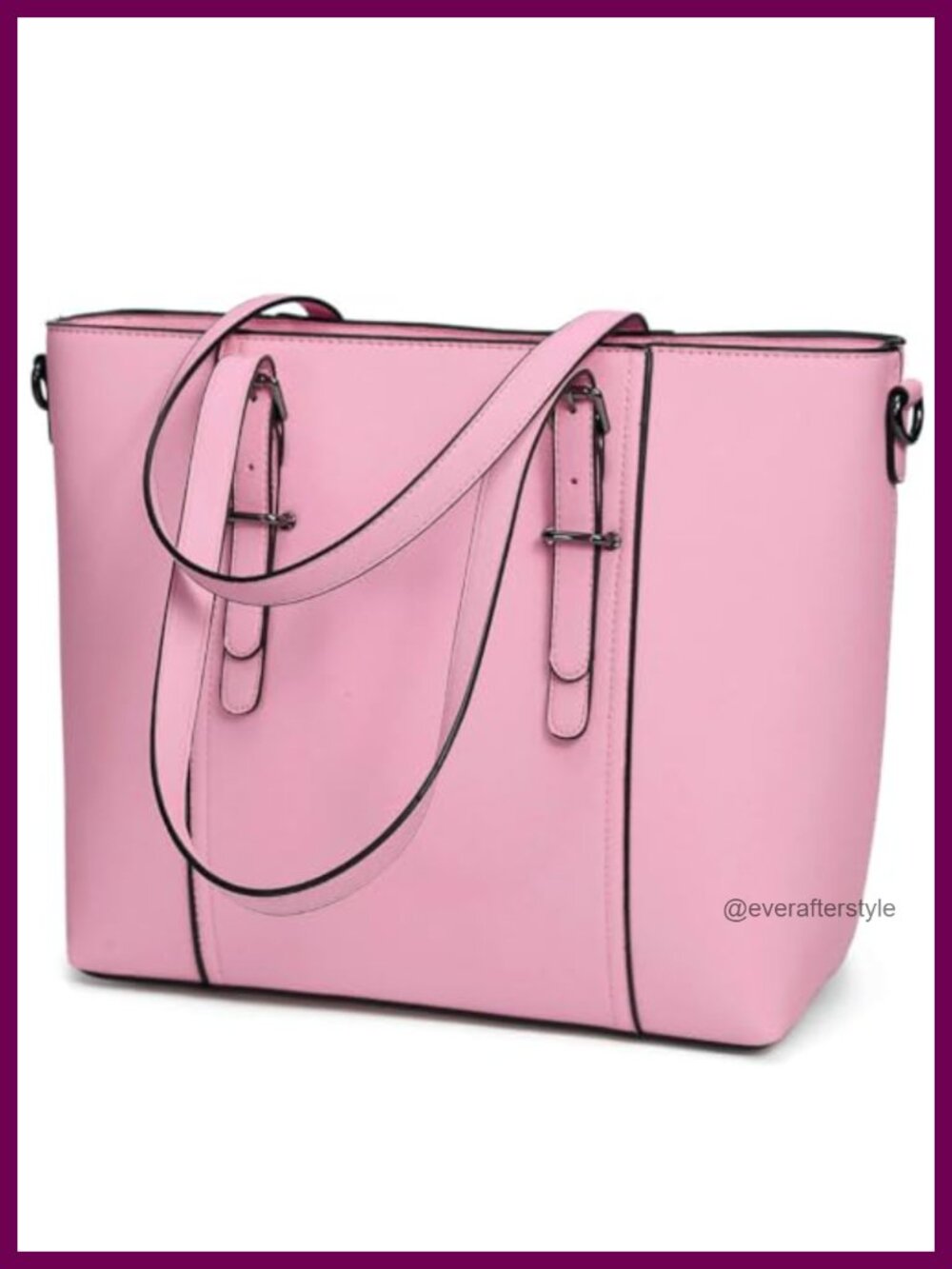 Faux Leather Satchel Tote Purse with Adjustable Crossbody Strap